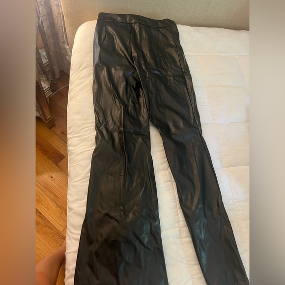 Faux Black Leather Zipper Flare Pants| Size Medium Leather Pants | Leather Pants - Picture 4 of 6